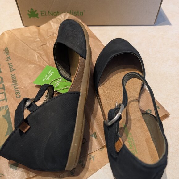 BRAND NEW - El Naturalista Stella Leather Black Sandals Women Size EU 37 - Picture 2 of 4